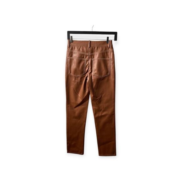 Staud Elliot Brown Faux Leather Pants - Picture 6 of 16